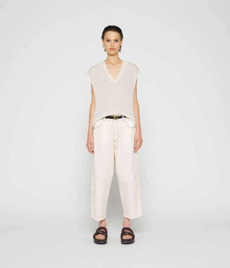 easy twill pants | ecru