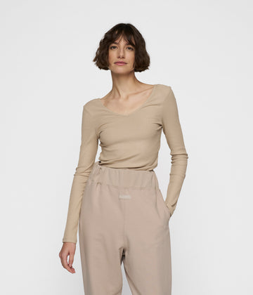 v-neck long sleeve ballet top | rope