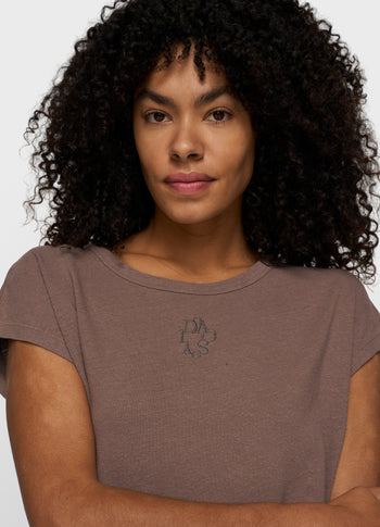 cotton linen tee | moonrock