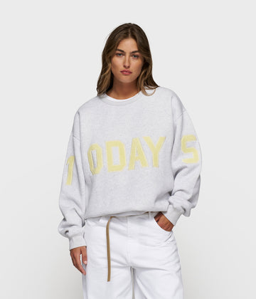 statement sweater logo patch | white grey melee