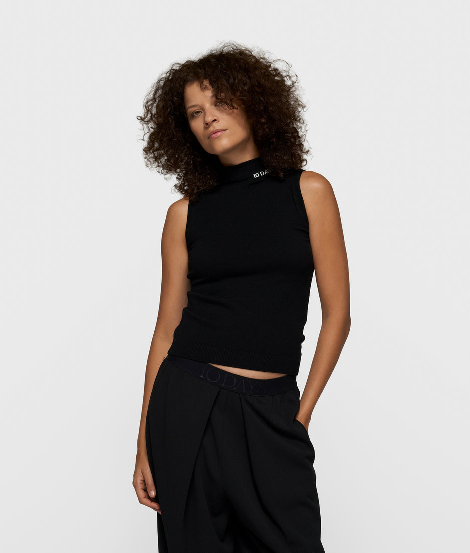 knit singlet | black