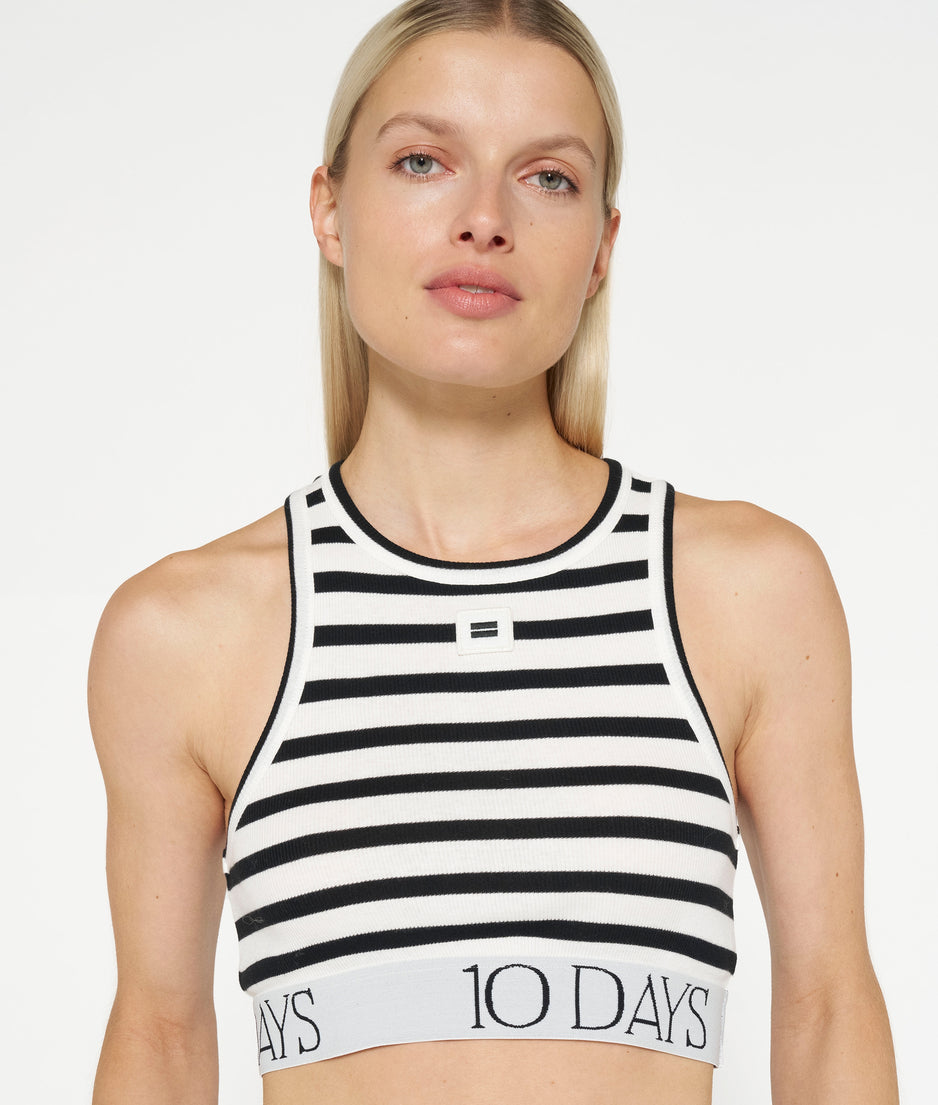 top rib stripe | ecru/black