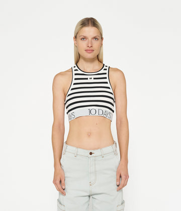 top rib stripe | ecru/black