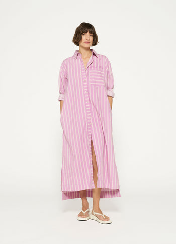 maxi shirt dress stripes | violet