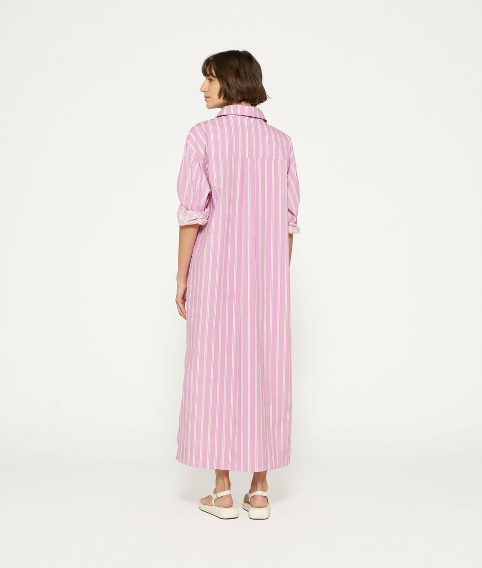 maxi shirt dress stripes | violet