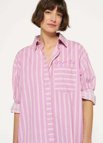 maxi shirt dress stripes | violet