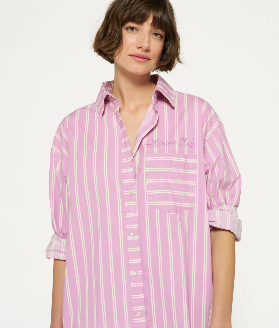 maxi shirt dress stripes | violet