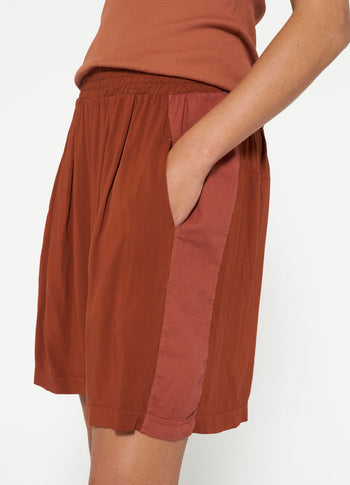 flowy shorts | saddle brown