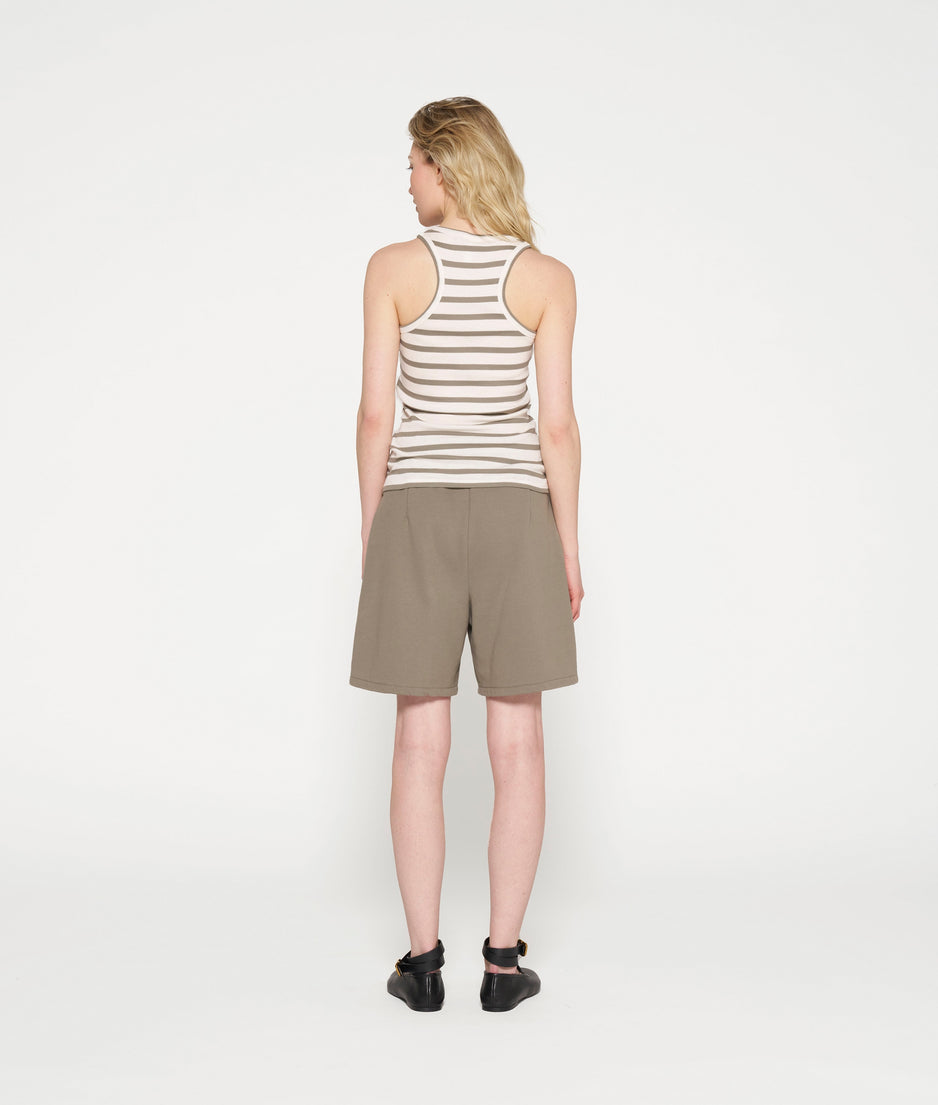 tank top rib stripes | ecru/sage