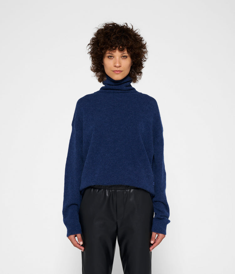 turtleneck sweater knit | electric blue