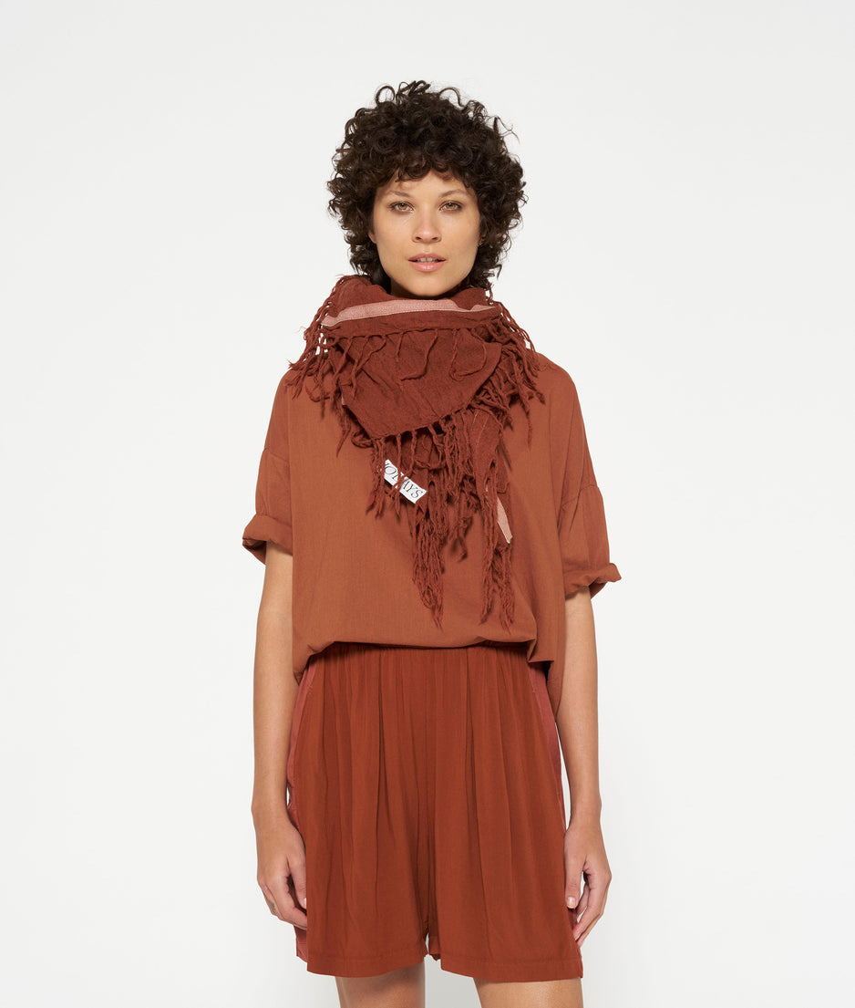 wool scarf | saddle brown