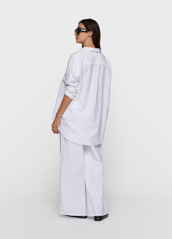 cotton linen blouse | white