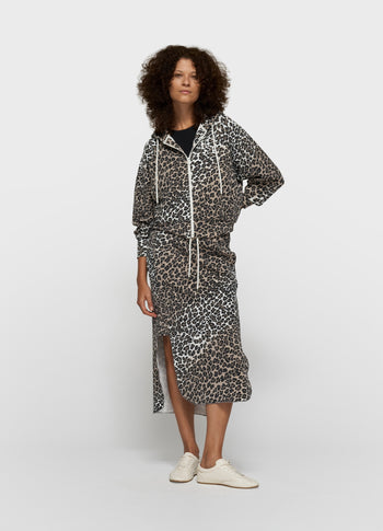 soft scuba skirt leopard | ecru