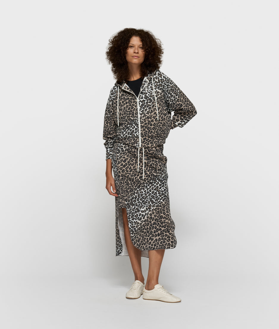 soft scuba skirt leopard | ecru