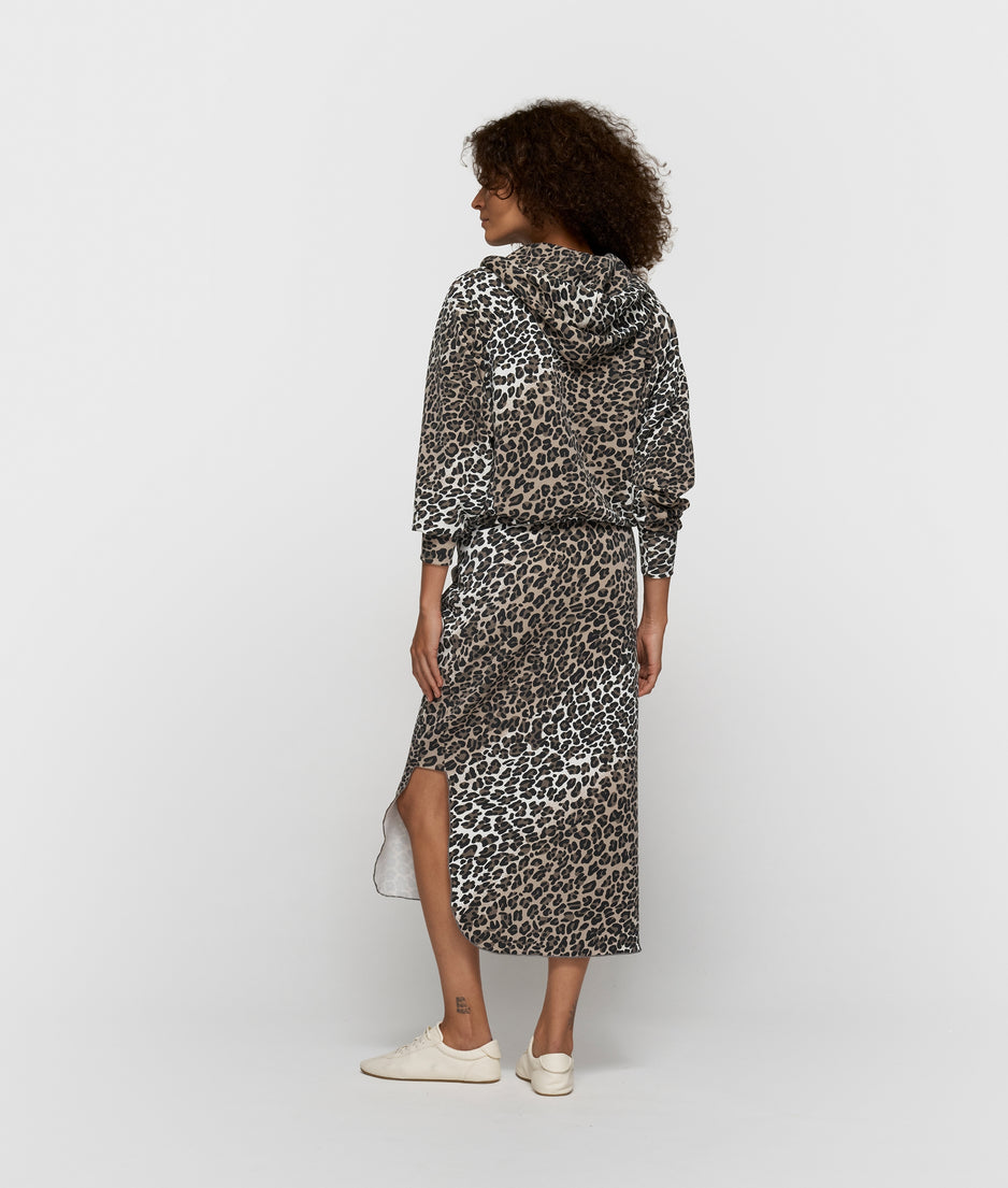 soft scuba skirt leopard | ecru