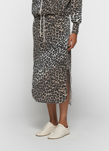 soft scuba skirt leopard | ecru