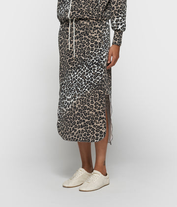 soft scuba skirt leopard | ecru