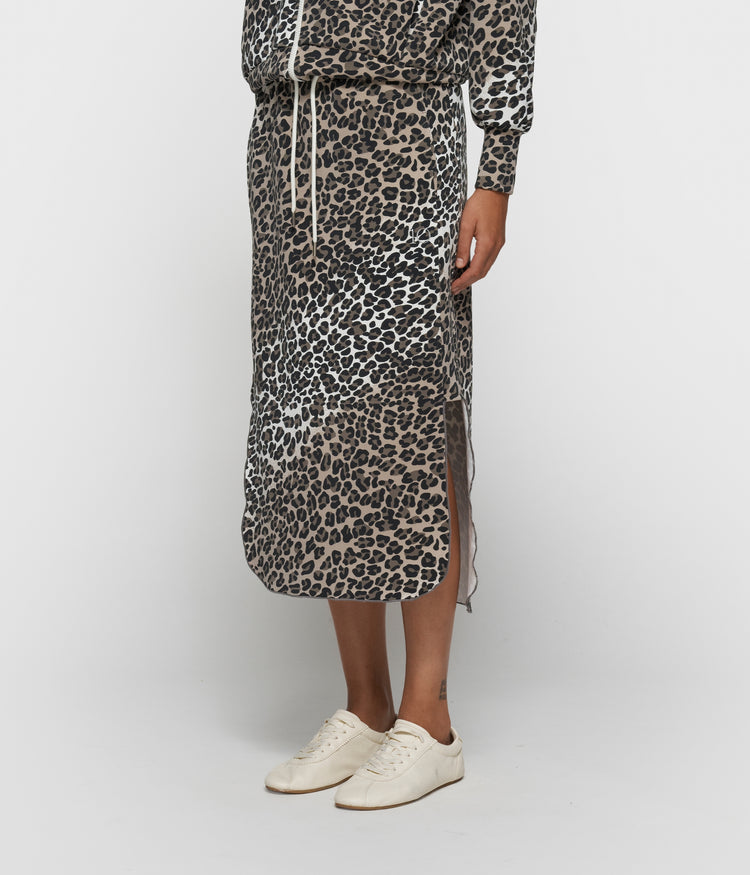 soft scuba skirt leopard | ecru