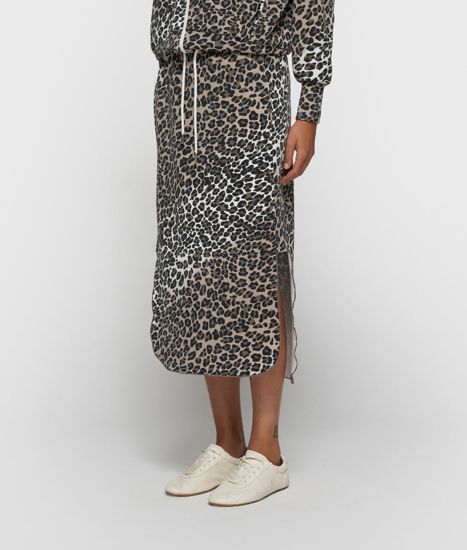 soft scuba skirt leopard | ecru