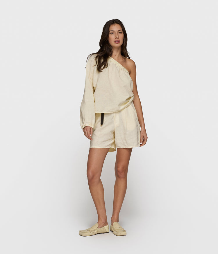 wide shorts linen | soft vanilla