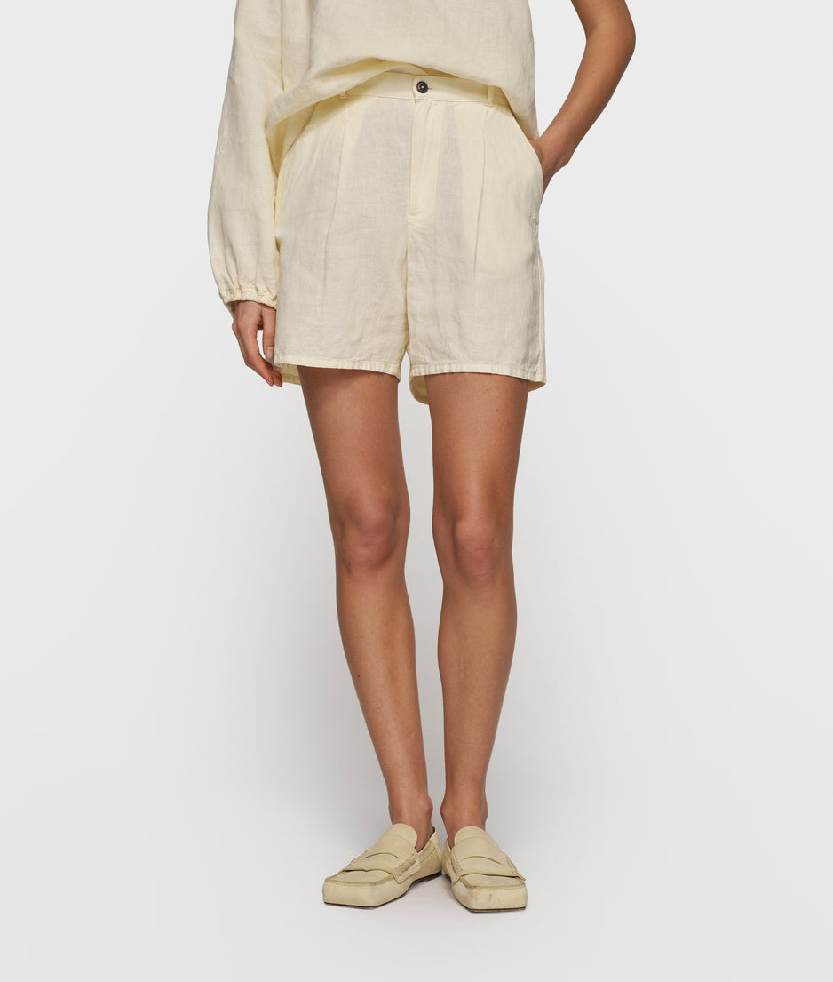 wide shorts linen | soft vanilla