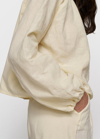 one shoulder top linen | soft vanilla