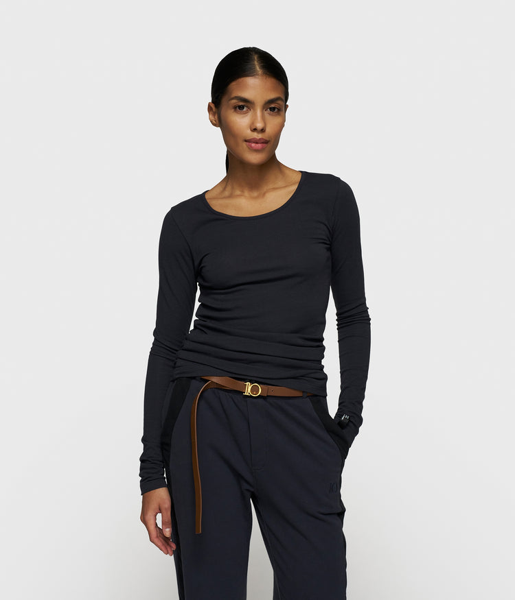 extra long sleeve tee modal | dark navy