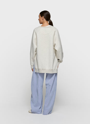 a-symmetric sweater | soft white melee