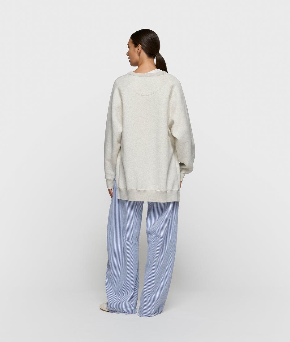 a-symmetric sweater | soft white melee