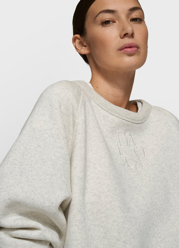 a-symmetric sweater | soft white melee