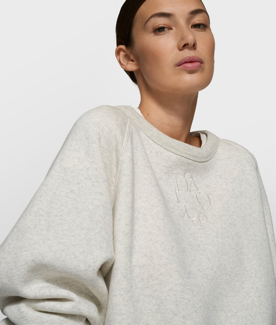 a-symmetric sweater | soft white melee