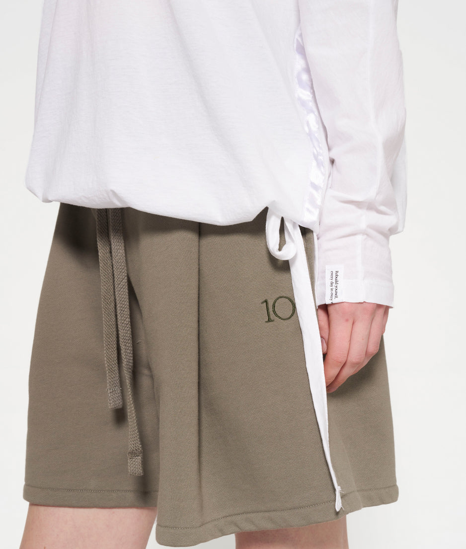 tie long sleeve tee | white