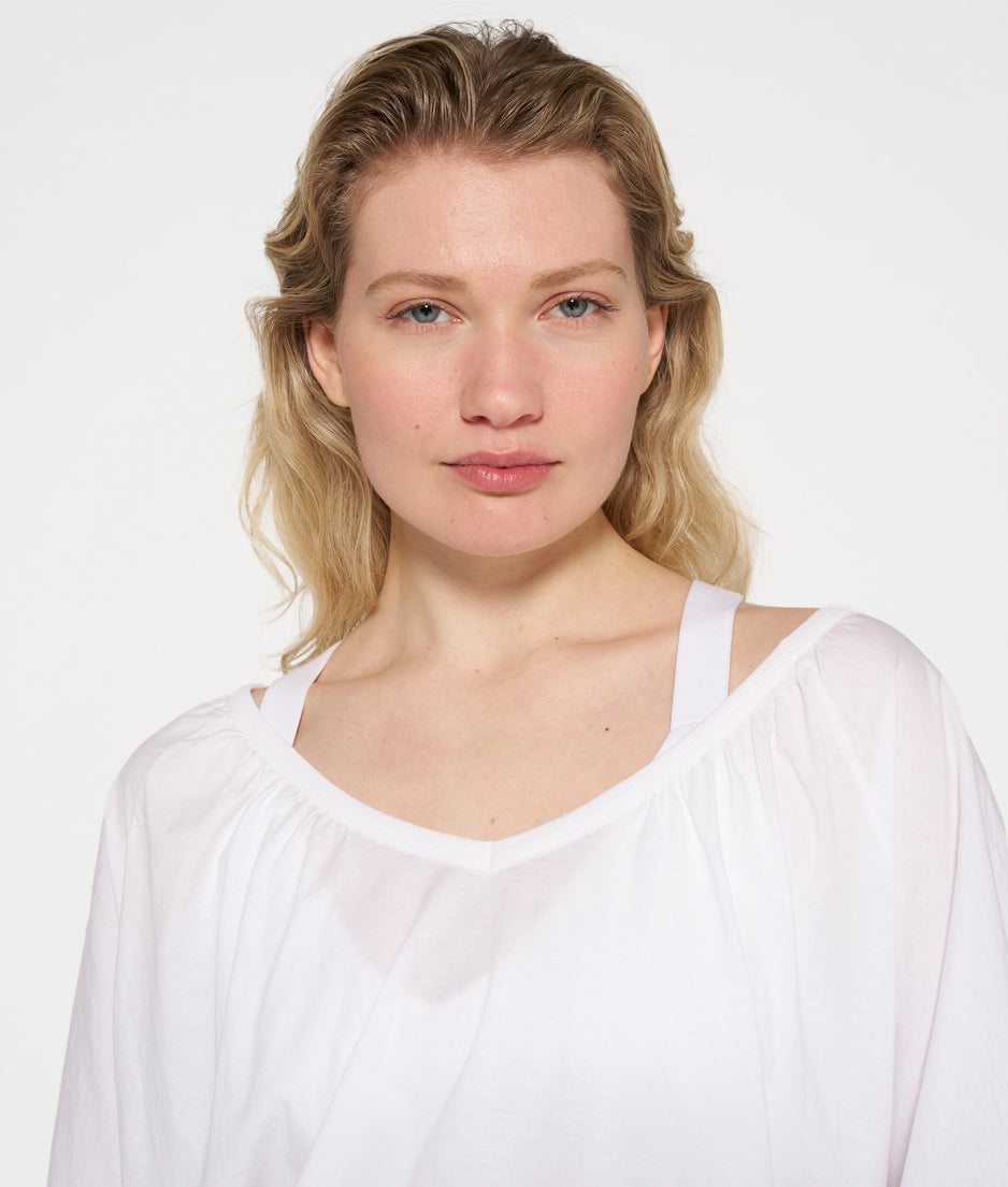 tie long sleeve tee | white