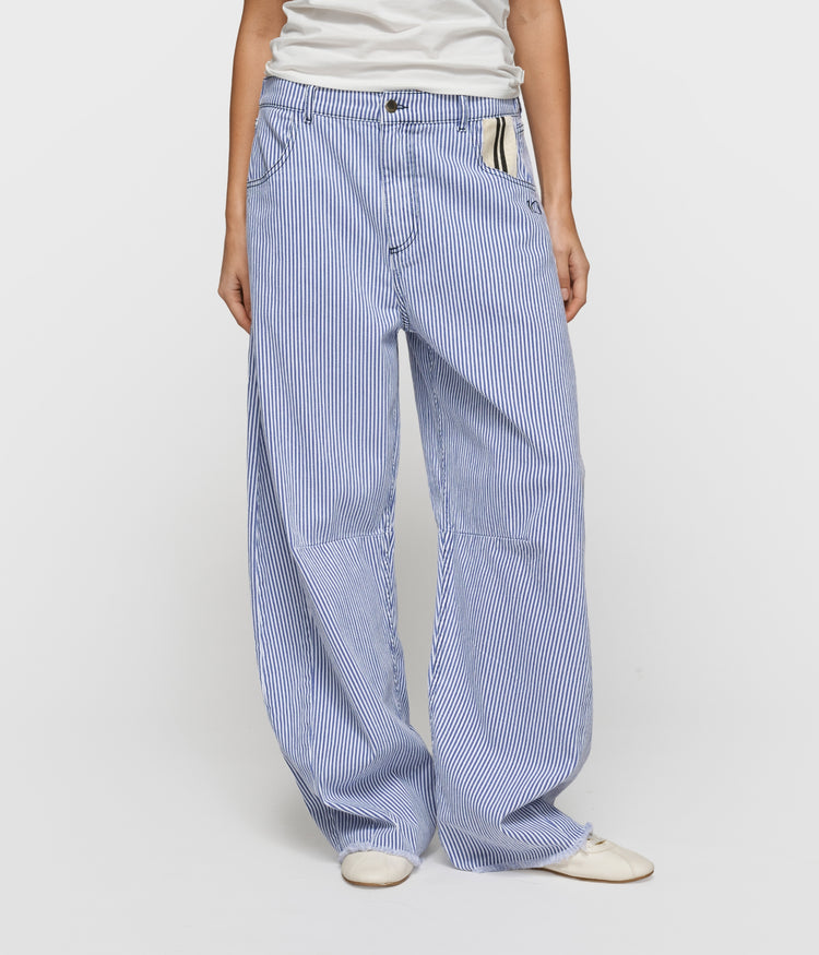 western pants stripes | white/blue