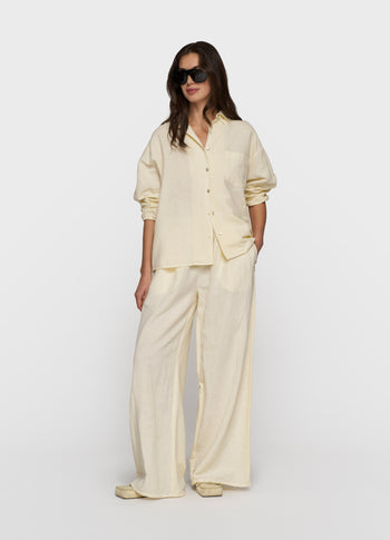 flowy pants linen | soft vanilla