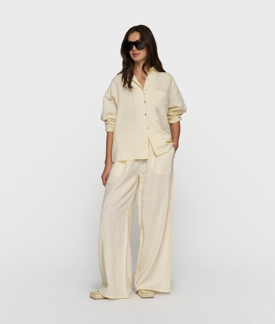 flowy pants linen | soft vanilla