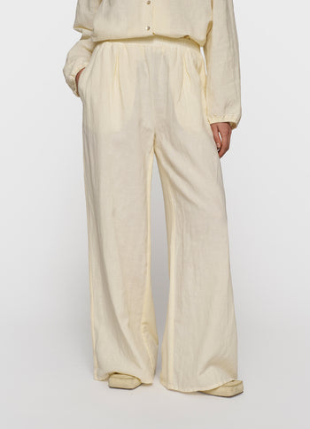 flowy pants linen | soft vanilla