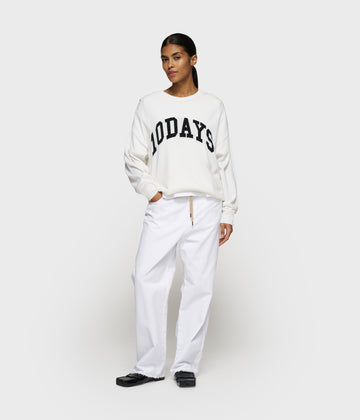 straight leg pants twill | optic white
