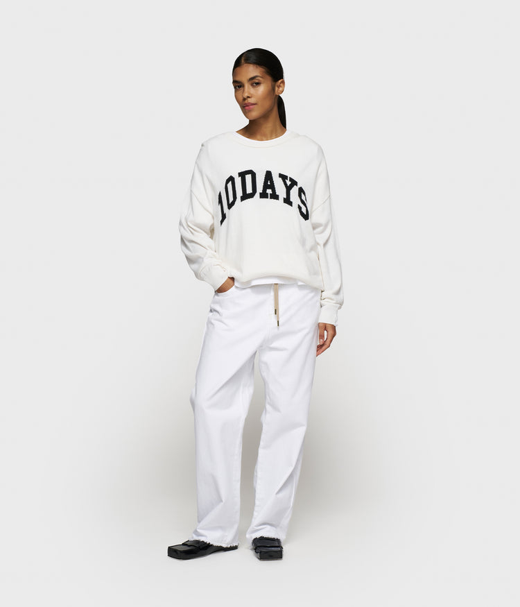 straight leg pants twill | optic white