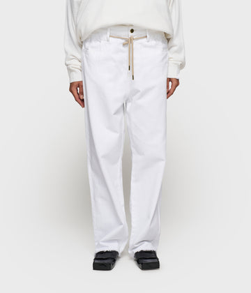 straight leg pants twill | optic white