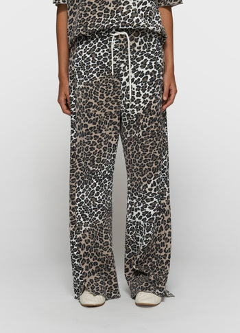 soft scuba pants leopard | ecru