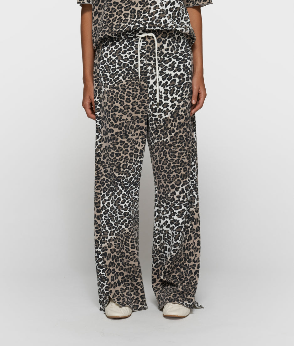 soft scuba pants leopard | ecru
