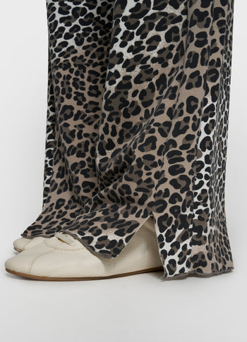 soft scuba pants leopard | ecru