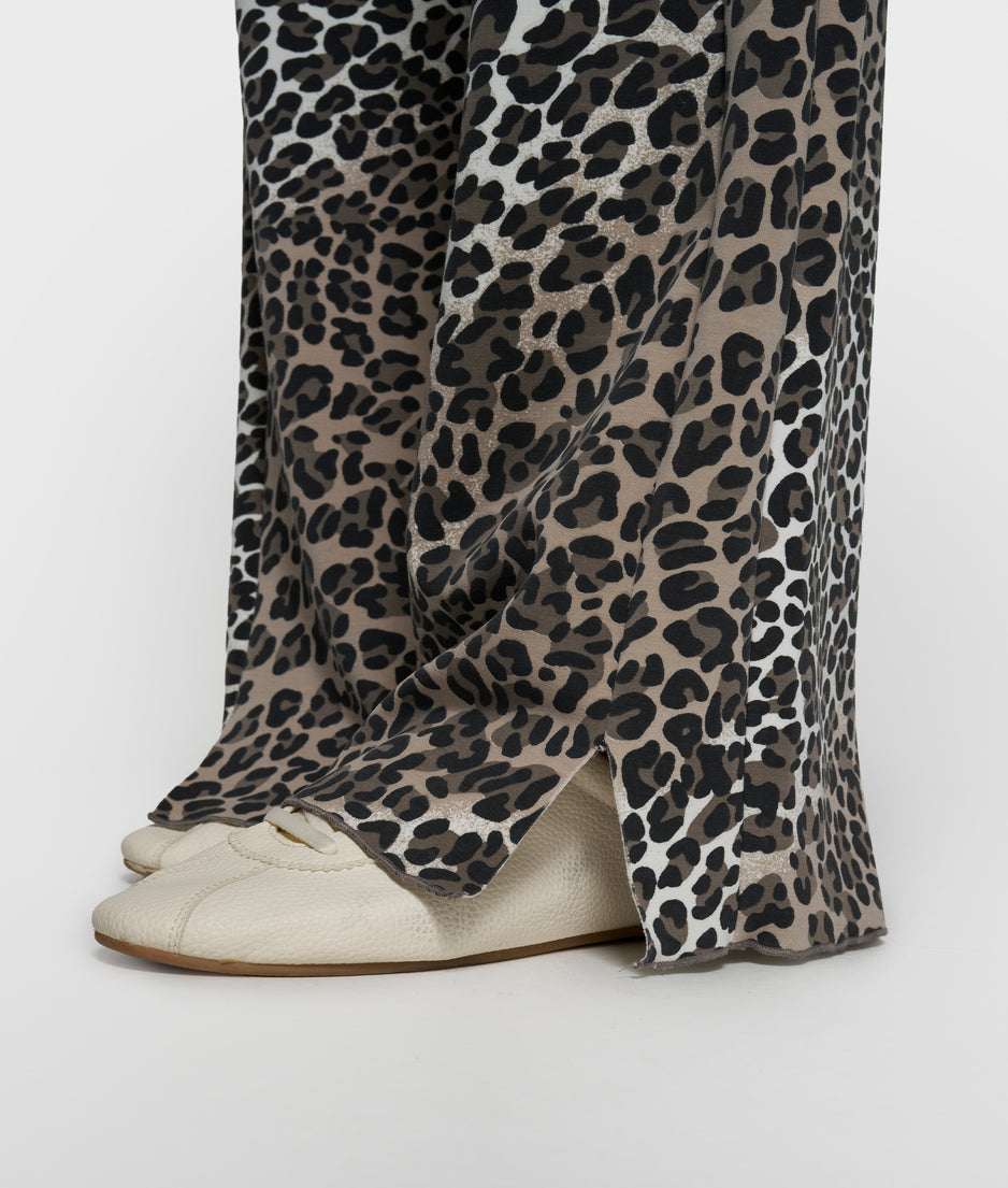 soft scuba pants leopard | ecru