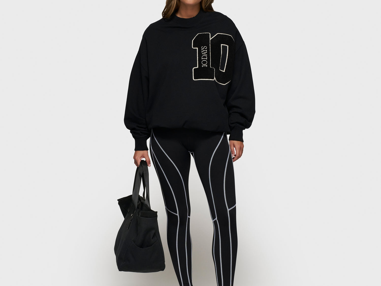 contrast leggings | black
