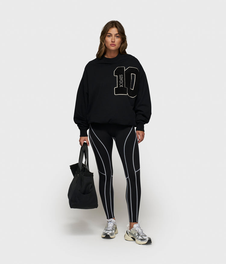 contrast leggings | black