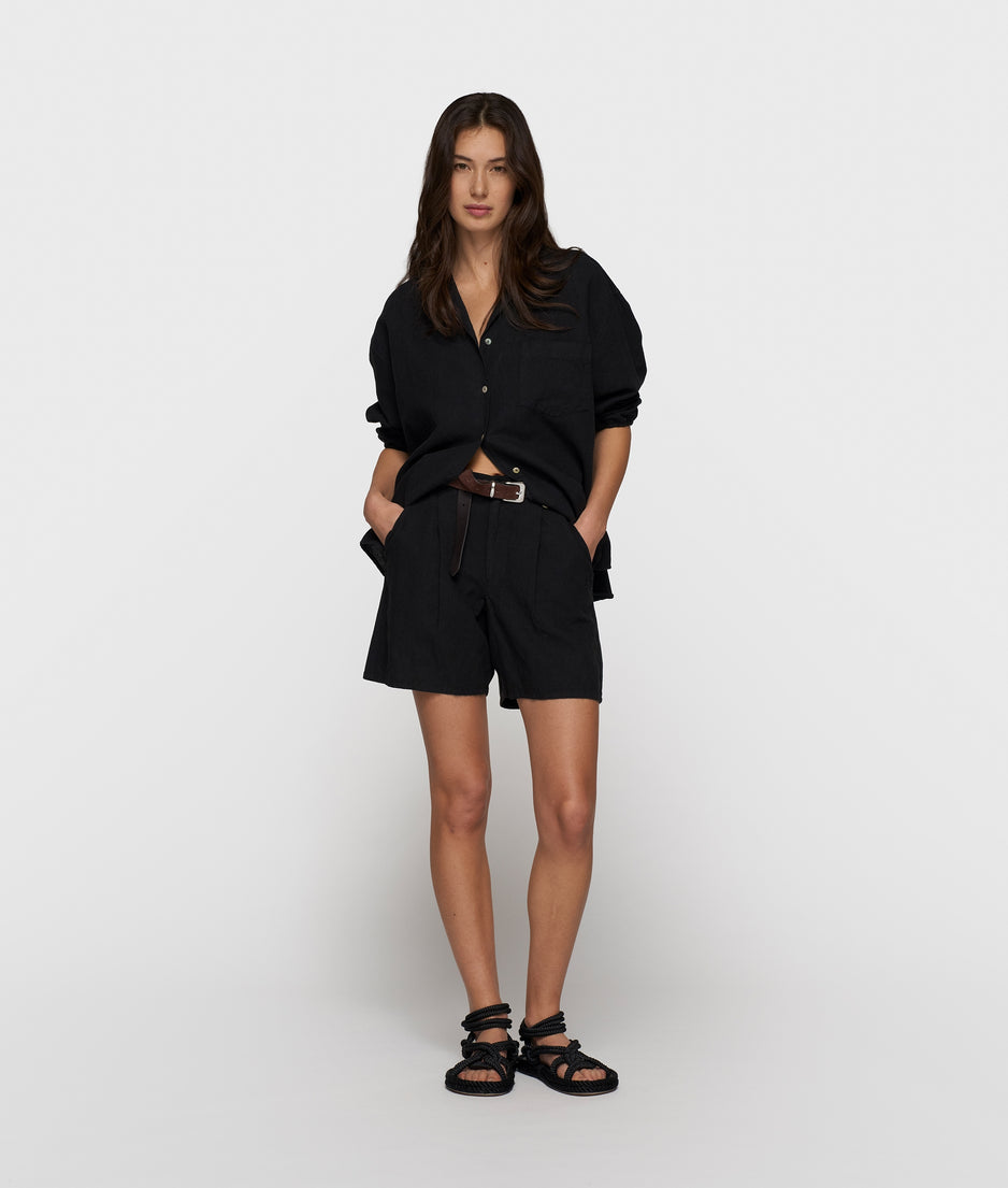 linen shirt | black
