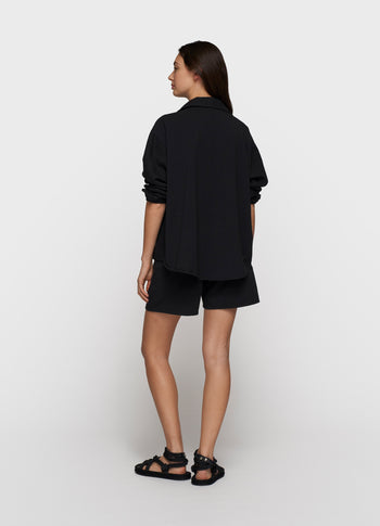 linen shirt | black