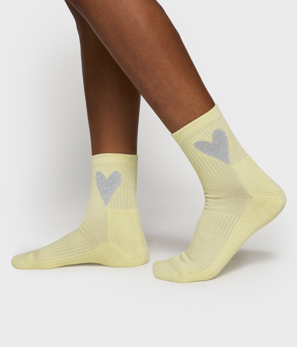 socks heart | pastel yellow