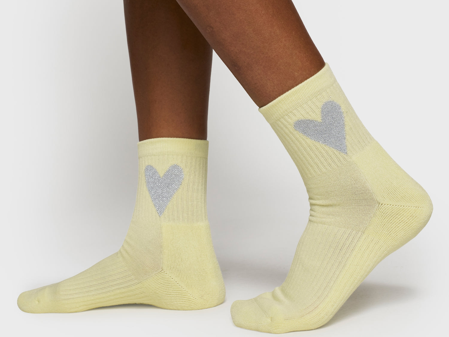 socks heart | pastel yellow